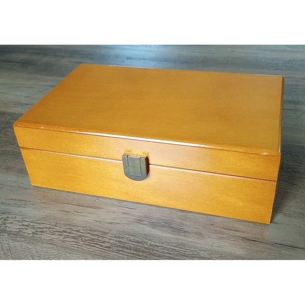 Don Salvatore Humidor Traveler Case Approx. 12 Cigars W/Hygrometer Tan Wood EUC